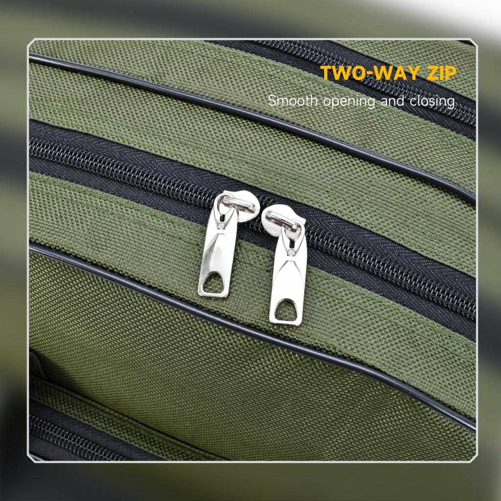 Foldable Fishing Rod Bag Double Layer Canvas Fishing Pole Carrier Case Storage Bag Large Capacity Outdoor Tackle Bag