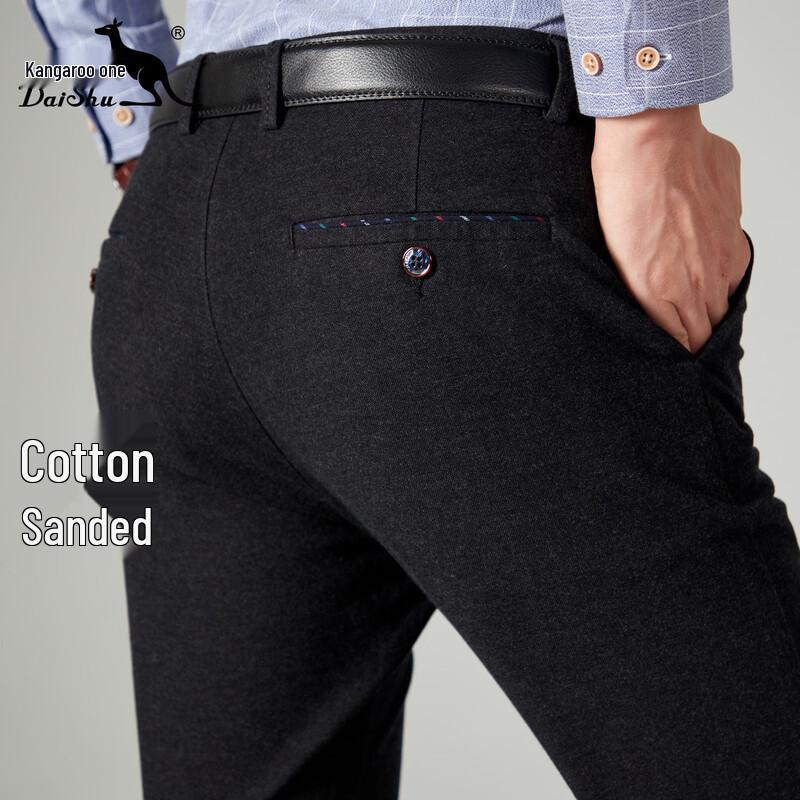 Men s Cotton Blend Straight Fit Business Casual Trousers 29