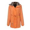 Women Winter Long Sleeve Solid Color Hooded Cotton Padded Coat Outerwear