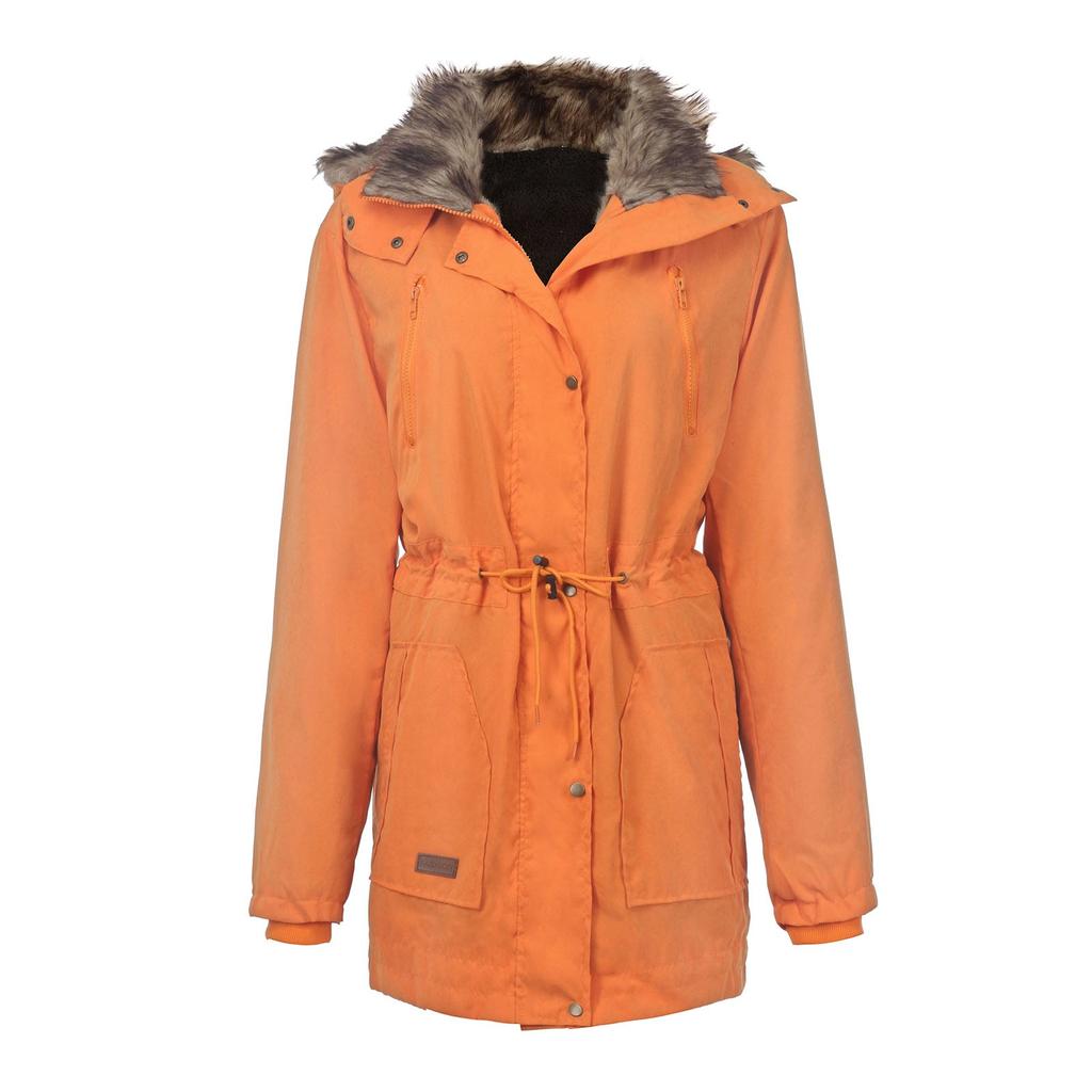 Women Winter Long Sleeve Solid Color Hooded Cotton Padded Coat Outerwear