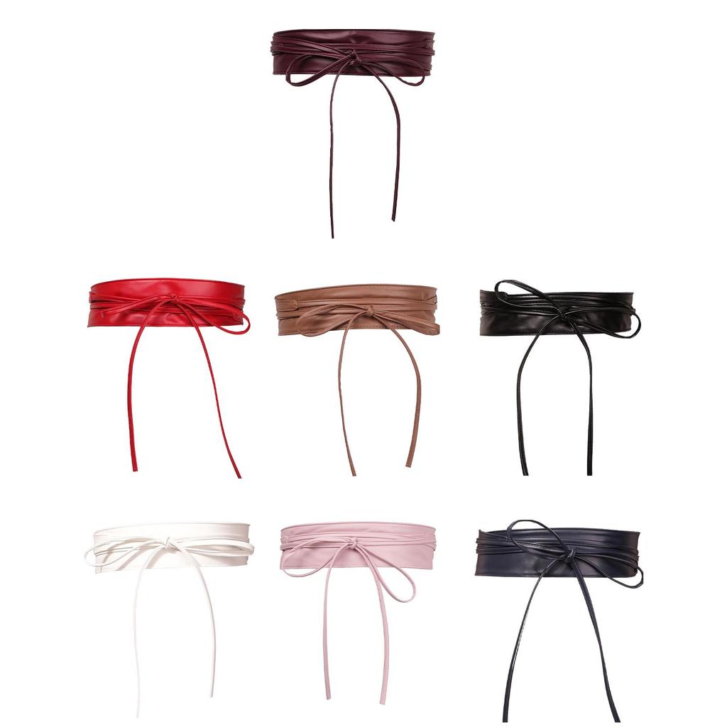 Elegant Wide Waist Belt PU Leather Durable Portable for Ladies Coat Sundress