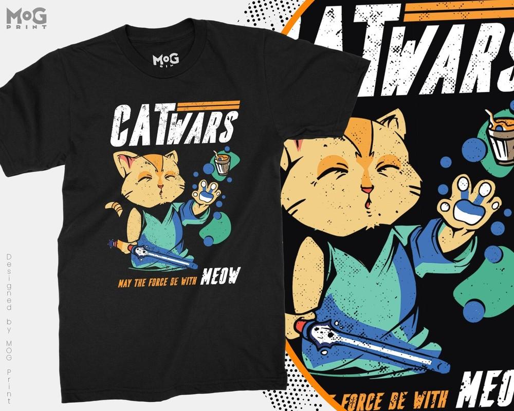 

Cat Wars Funny Star Wars Inspired Parody T-shirt Kitten Cats Lover Gift - Unisex 4XL