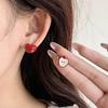 Colorful Asymmetrical Apple Stud Earrings for Women Exquisite Sweet Cute Dripping Oil Earrings Versatile Jewelry Gifts Wholesale