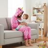 Teplý overalový kostým pro ženy, muže, pegase, kigurumi, růžová tepláková souprava, velikost L