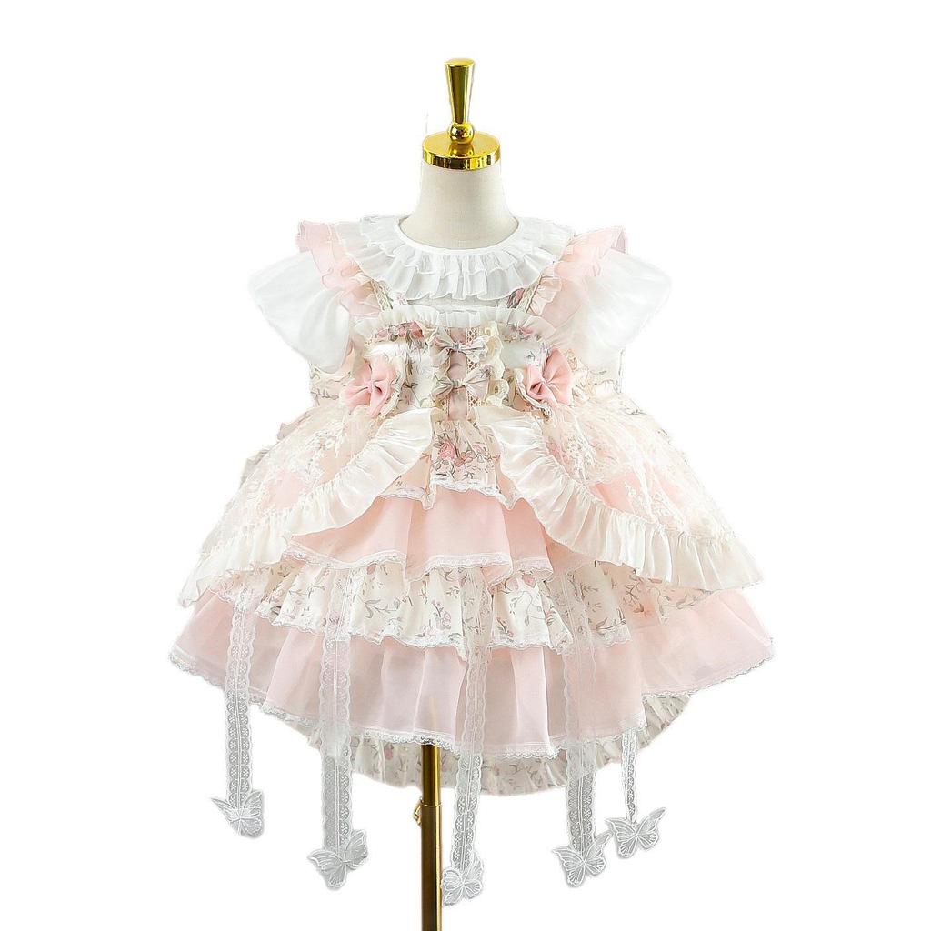 2026 Mädchen Lolita Monet Garten Prinzessinnenkleid - Stilvolles Sommer-Geburtstagsparty-Outfit