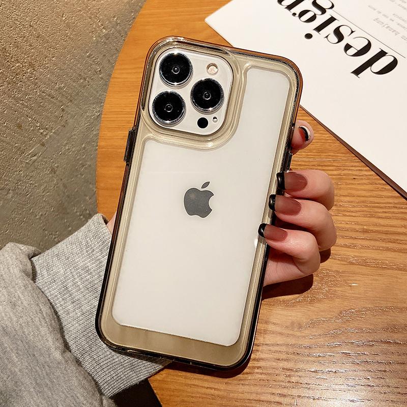 Husă transparentă din acrilic dur, rezistentă la șocuri, pentru iPhone 14 13 12 11 Pro XS Max X XR 14 Plus, husă de protecție moale din silicon