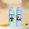 750ml Cute cartoon character water cup Plastic Straw Water Cup Sports Water Bottle High Value Outdoor Large Capacity Camping