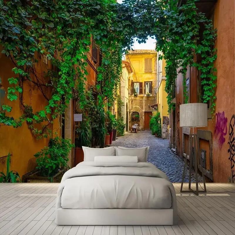 Photo Wallpaper 3d City Street Landscape Murals Living Room Bedroom Cafe Background Modern Home Decor Wall Mural