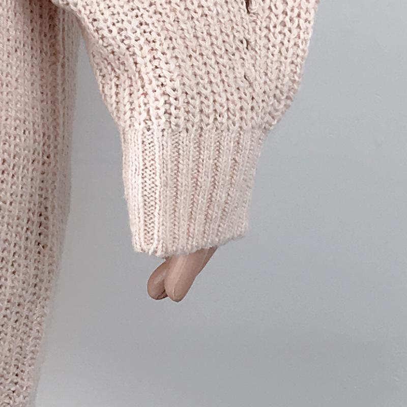 Frauen Rollkragen Übergroßen Gestrickte Kleid Herbst Solide Langarm Casual Elegante Mini Pullover Kleid Winter Kleidung