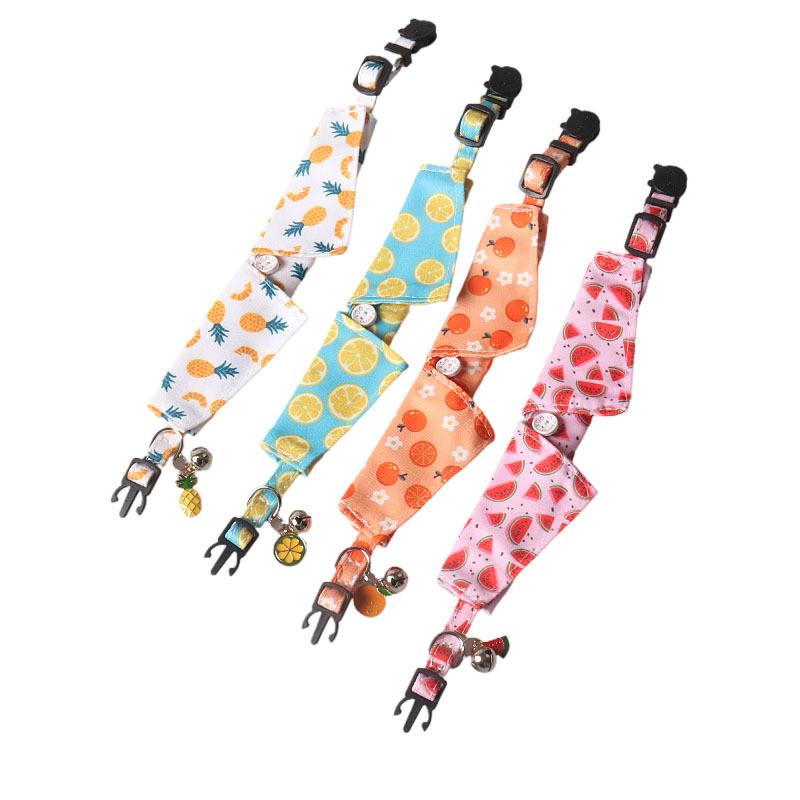 Aminge Pet Collar With Flower Accessories Adjustable And Stylish! Available In Watermelon Pineapple Lemon Orange And Floral Designs!