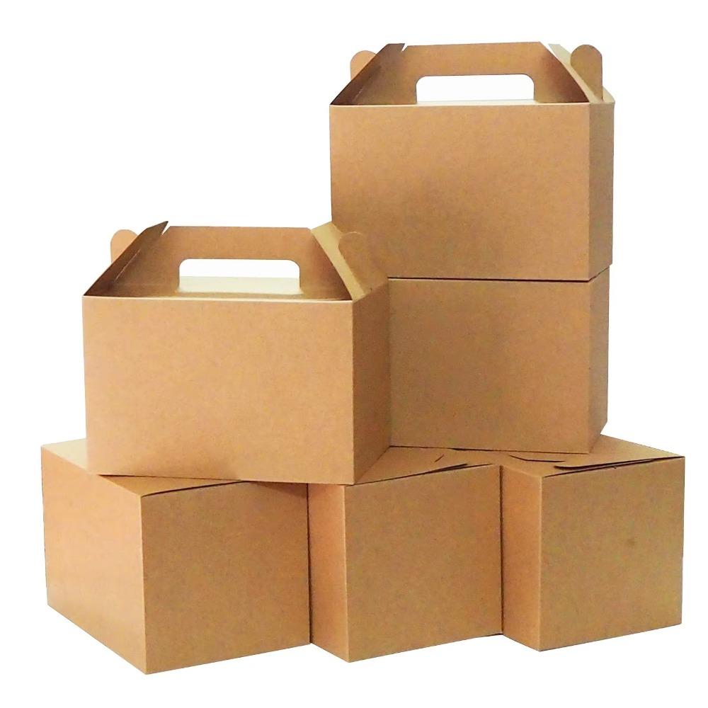 20pcs with Window Cupcake Packaging Box Kraft Paper Takeaway Boxes Snack Boxes Gift Boxes  Party