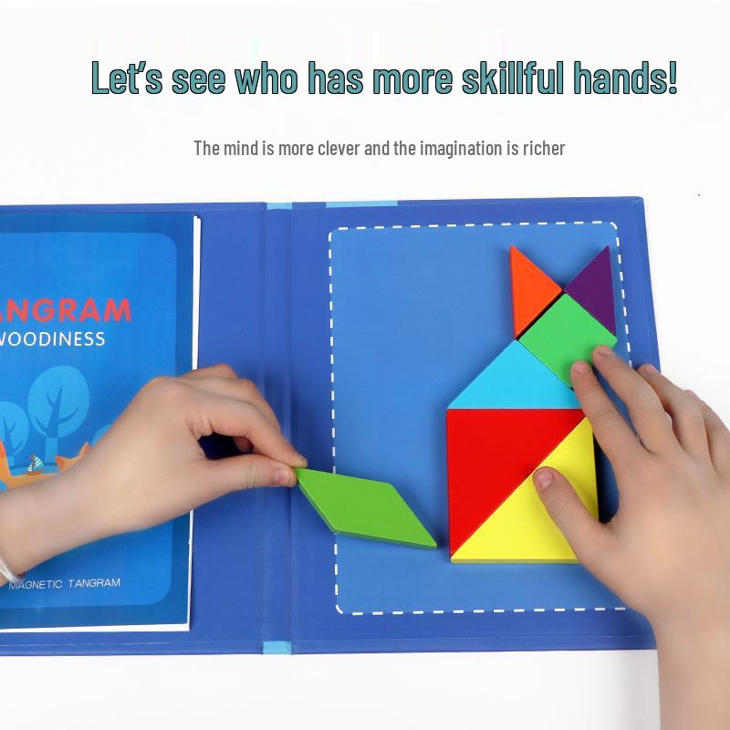 Magnetic Tangram Puzzle Toy for Early Childhood & Elementary Education