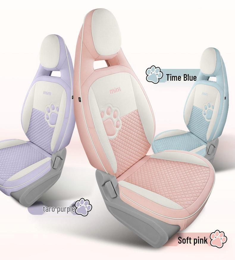 Panda Mini Linen Full Coverage Car Seat Cushion for All Seasons