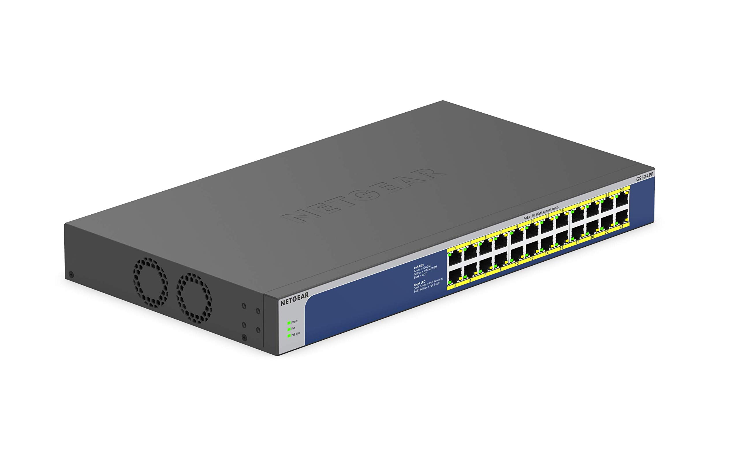 

NETGEAR Switching Hub 24 Ports 1G Metal Housing Limited Lifetime Hardware Warranty Unmanaged Switch [Genuine Product] PoE+ (300W) GS524PP-100AJS