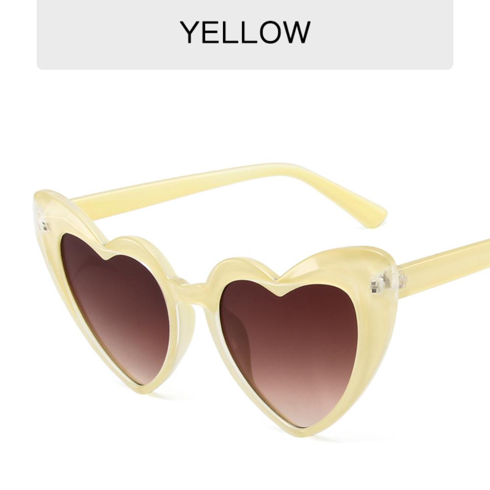 Vintage Heart-Shaped Sunglasses for Women Girl Fashionable Beach Party Birthday Photo Eyewear Luxury Brand Designer Sun Glasses