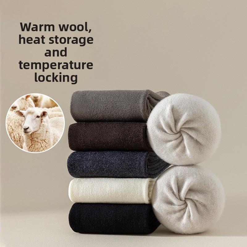 Wool Knee-high Socks for Women In Autumn and Winter, Thickened Warm Knee Protection Thigh Socks, Anti-slip and Anti-drop High Socks