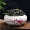 1pc New Fashion Lucky Home Decoration For Incense Black Glaze Disc Censer Ceramic Incenses Burner Seat Indoor Household