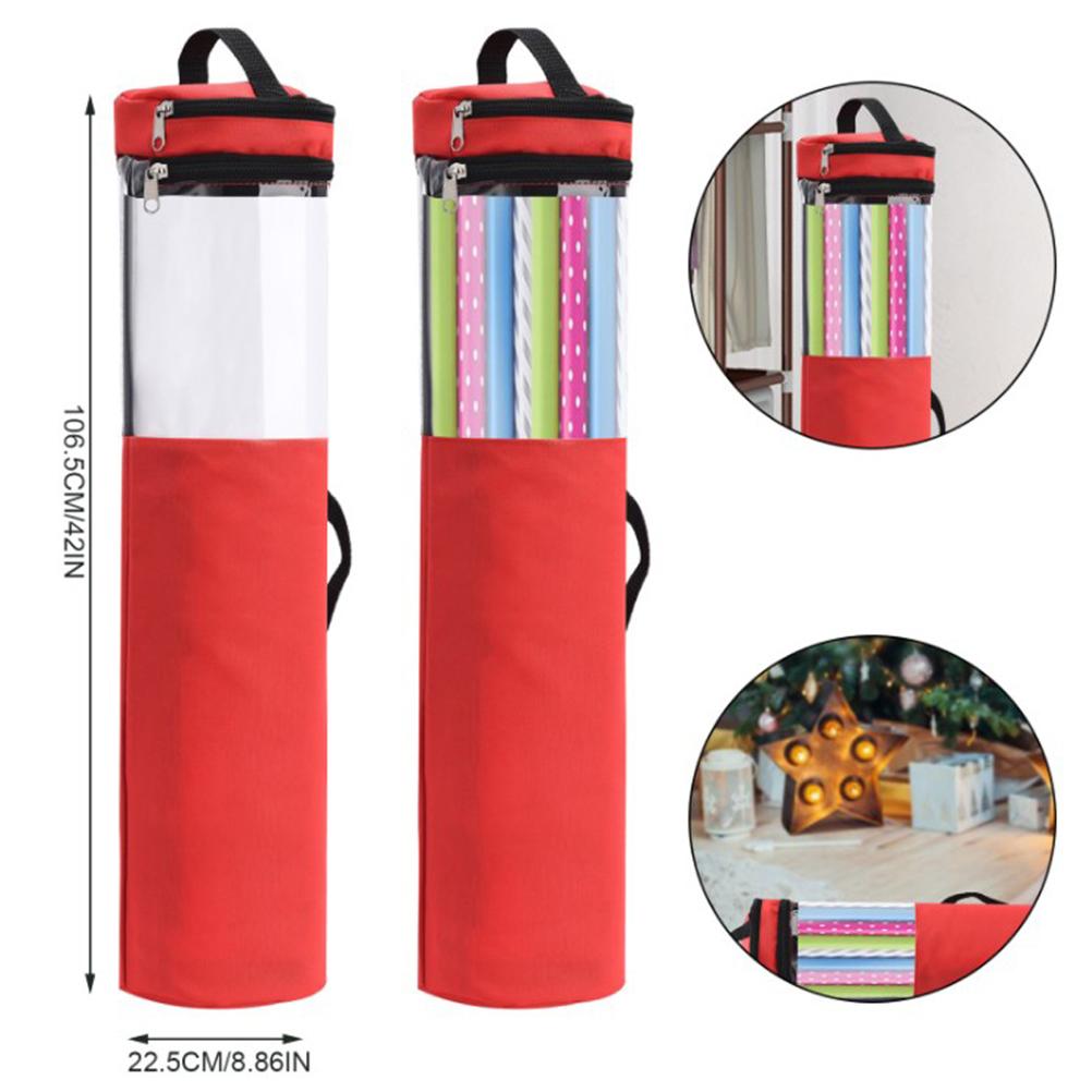 Wrapping Paper Organiser Bag Wrap Paper Storage Bag Lightweight Easy To Use PVC Professional for Christmas