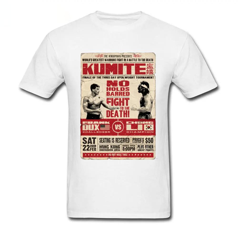 Kumite Poster Karate T Shirt Taekwondo Box Men Tshirts Vintage Style Print 3D T-Shirt Black 100% Cotton Men Top T-shirts