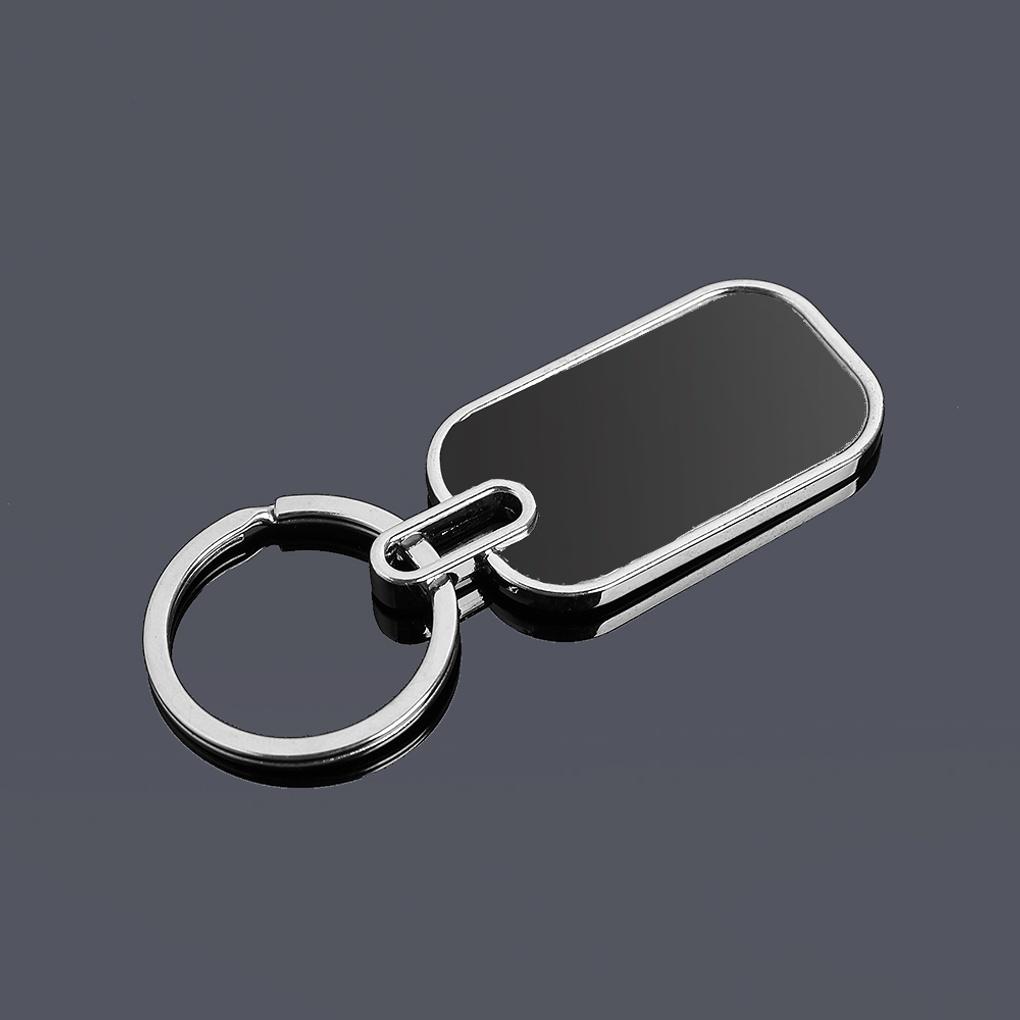 Black Square Keychain Keyring Metal Car Key Holder