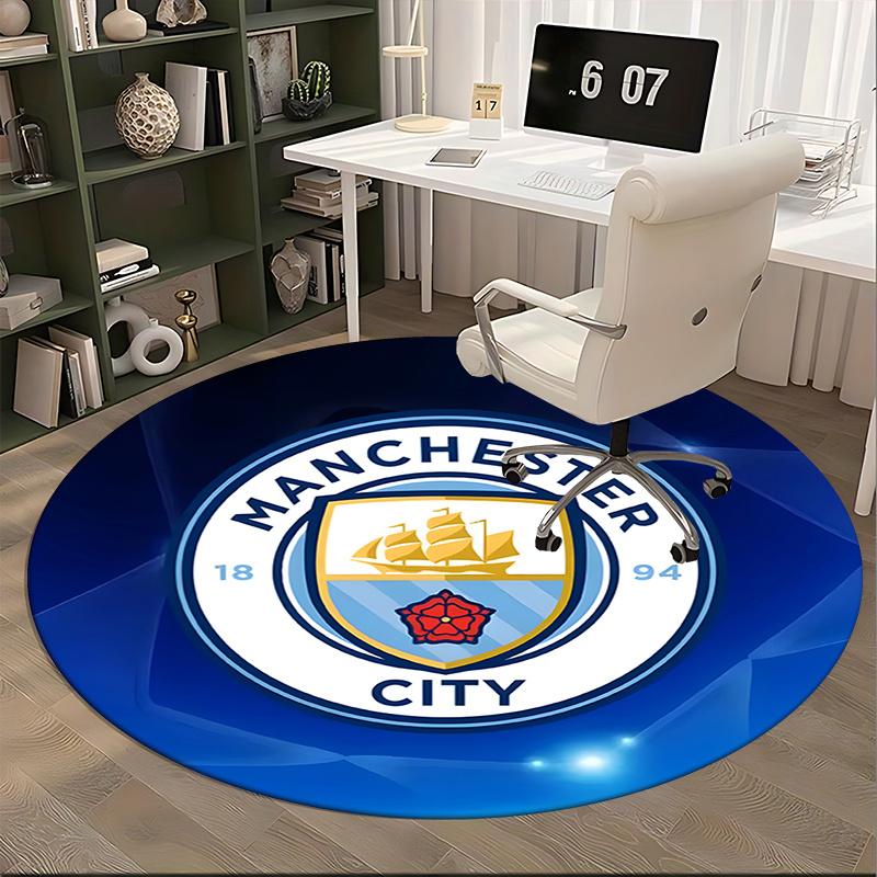 Manchester City,Soccer Badge Chair mat Round Rug Office carpet,Non slip, Suitable for Living Rooms, Bedrooms Decor1205044a