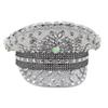 Diamond Big Cap Show Color Diamond Silver Big Cap Flat Top Carnival Day Cap