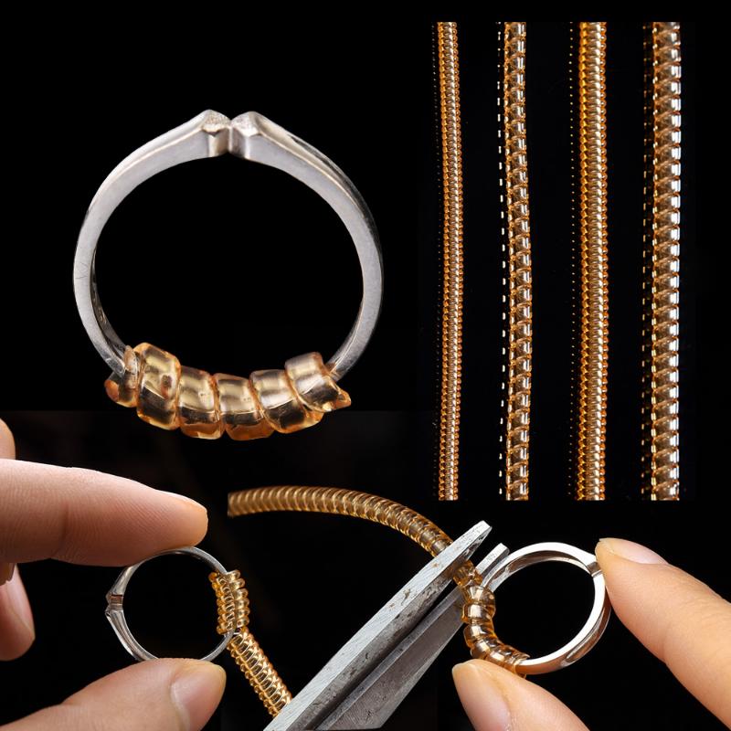10cm Jewelry Tools Spiral Based Ring Size Adjustment Ring Adjustment Invisible Transparent Tightener Resizing Tool Jewelry Guard
