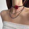Y2K Spicy Girl Dark Star Leather Choker Necklace - Pure Desire Clavicle Chain