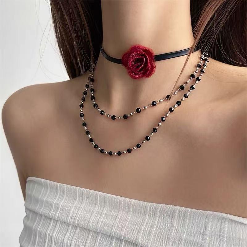 Y2K Spicy Girl Dark Star Leather Choker Necklace - Pure Desire Clavicle Chain