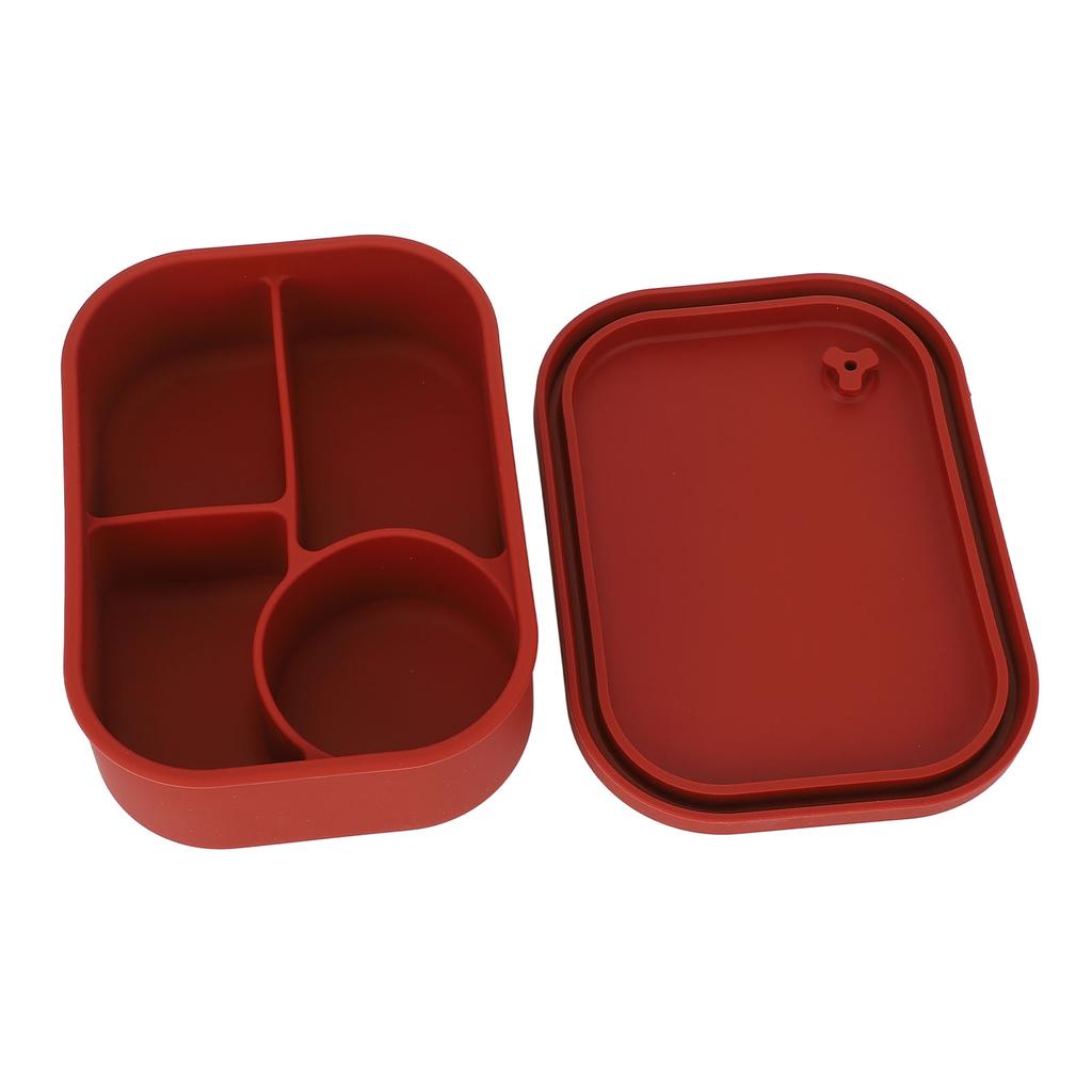 Lunch Box Food Grade Silicone Vent Design 4 Compartments Food Storage Snack Container for Home