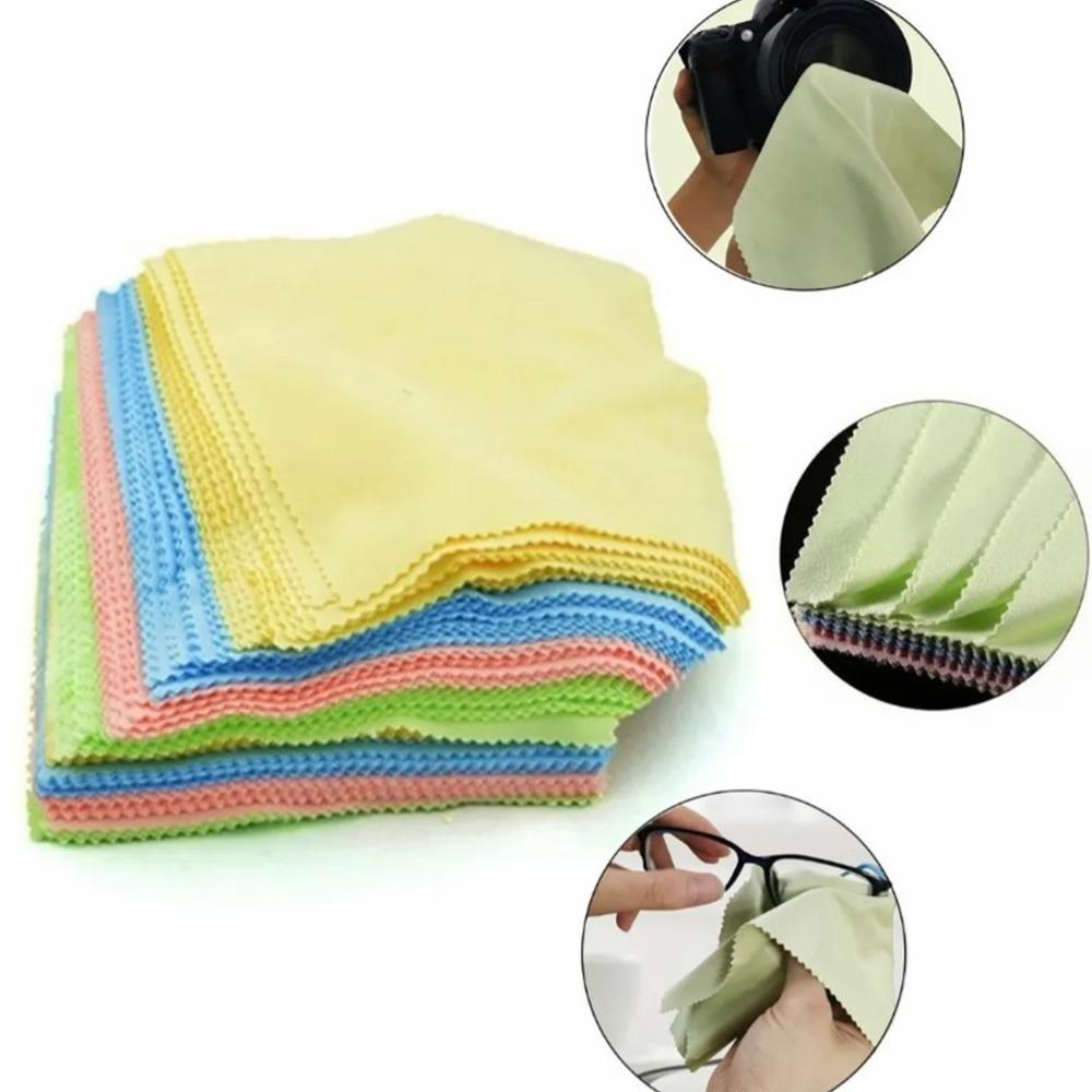 100pcs Thickened Knitting Microfiber Cleaning Cloths Washable Lens Cleaning Cloths Jewelry Store