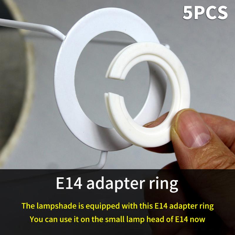 White Lamp Covers Accessories 5PCS Lamp Shade For E27 To E14 Light Shades Socket Reducing Ring Adapter Washer