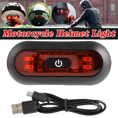 Motorcycle Warning Light Helmet LED Smart Safety Signal Lights Night Cycling Universal Bicycle Taillight Waterproof Accessories