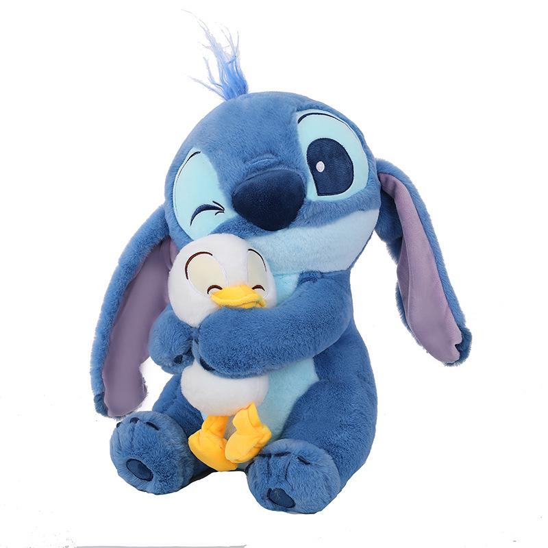 Stitch Hugging Duck Plush Toy - Large Internet Celebrity Doll Gift