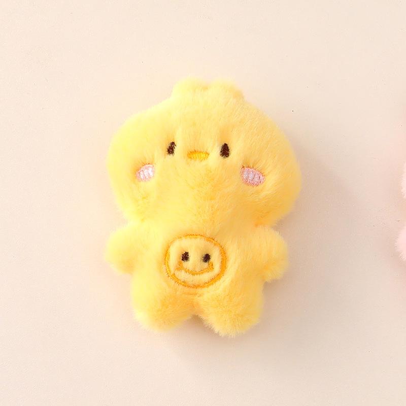 Adorable Plush Bear & Rabbit Brooch Keychain for Kids & Women - Cute Bag or Pin Accessory