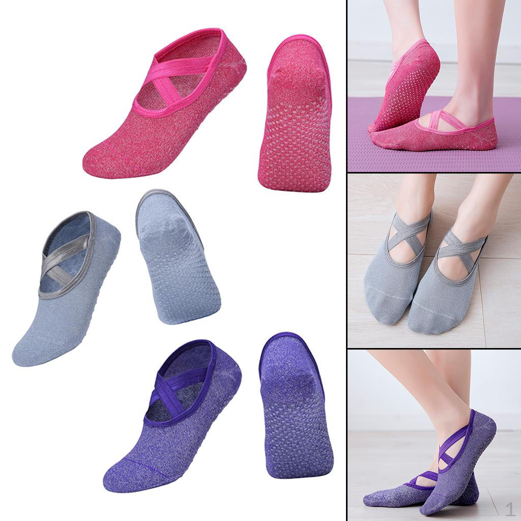 

3 пары фитнес-носков женские танцевальные туфли для упражнений, барре, йоги, для дополнительного баланса и устойчивости