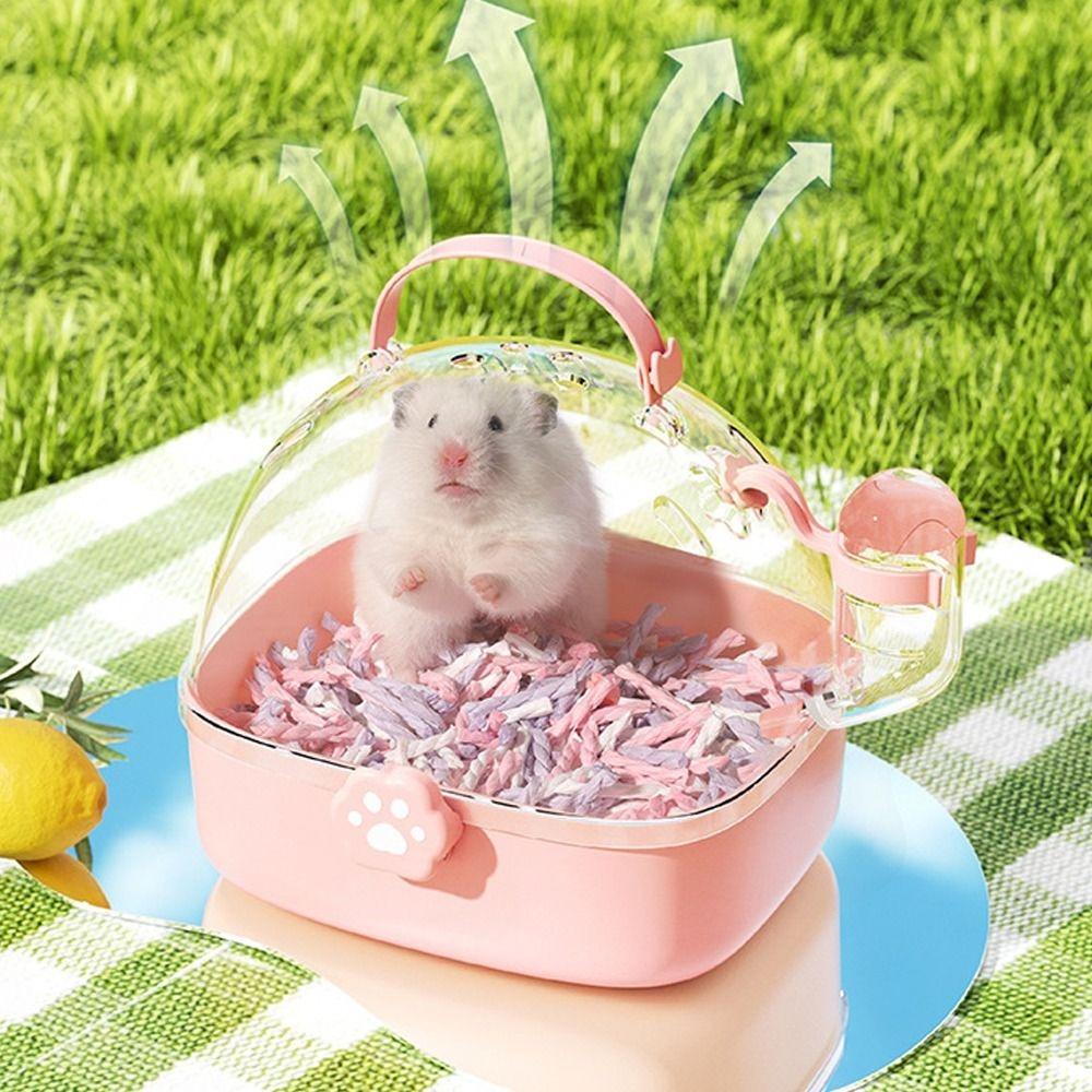 Transparent Hamster Cage Breathable Pet House Carry Holder Pet Carriers Cage  for Small Pet