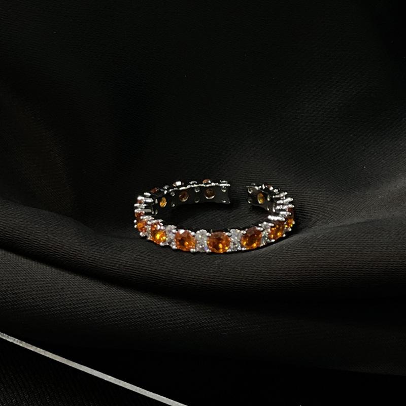 Year Old Diamond Zircon High-End Open Ring Light Luxury Niche Design Unique Index Finger Ring Women