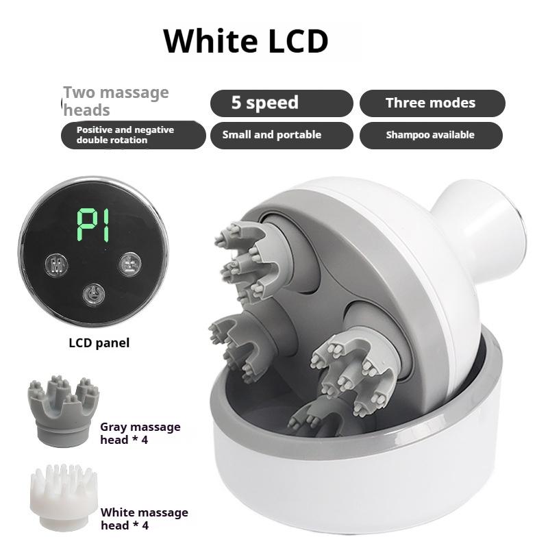 Portable Electric Head Massager Scalp Massager With Claw And Rolling Massage Function Rechargeable Hand Held Meridian Therapy