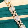 European and N Fashion Exquisite Zircon Jewelry with Sapphire Flash Diamond Plated White Lady Bracelet