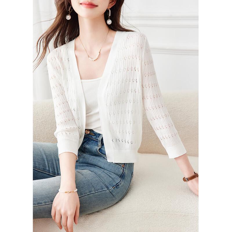 Srcr Women s Silk Blend Short Knit Cardigan L