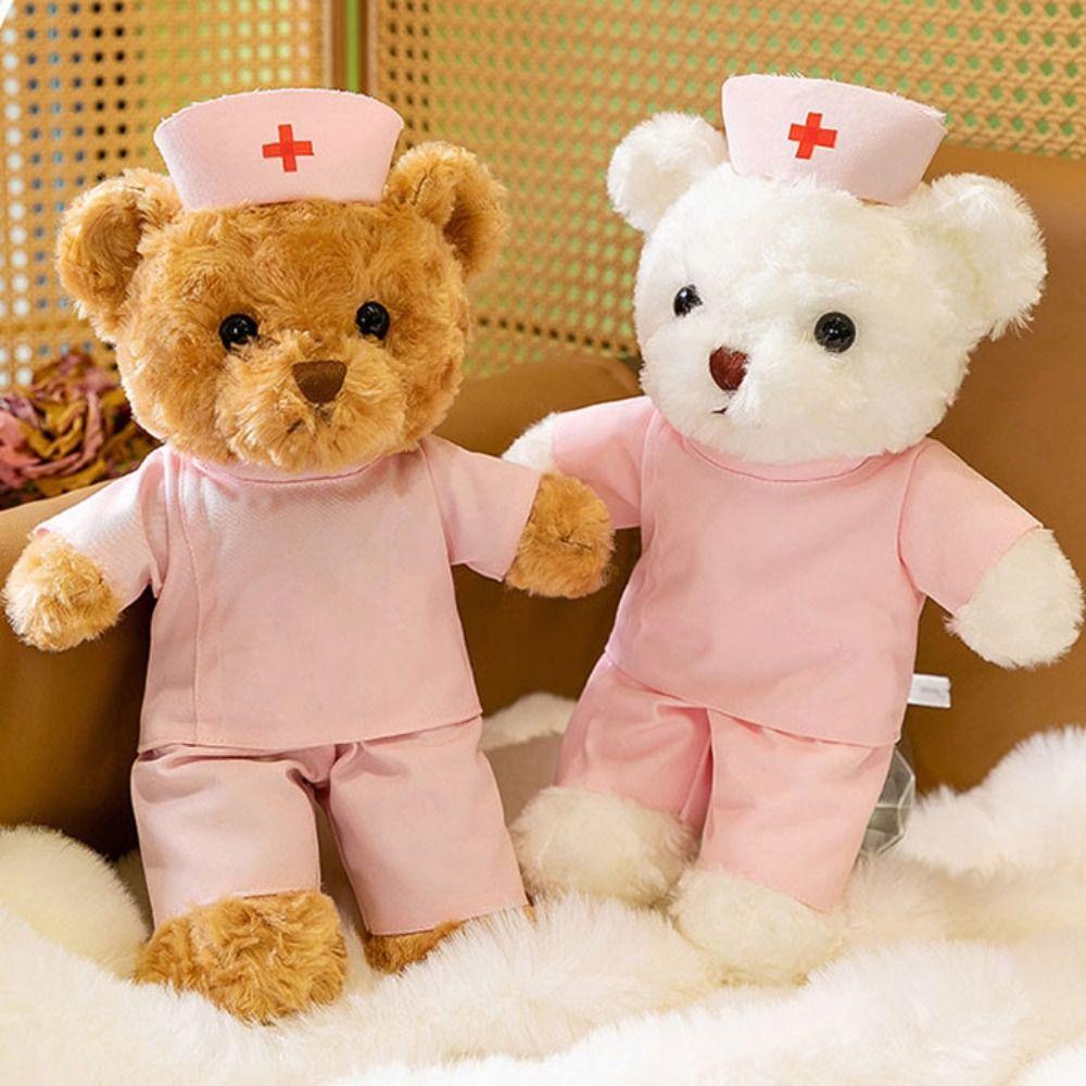 Uniform Doctor Bear Stuffed White Coat Animal Plush Bear Nurse Bear Plush  Students and Kids