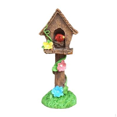 Aquarium Decoration Fish Tank Decor Artificial Flower Pots Statue, Resin Figurine, Versatile Bird