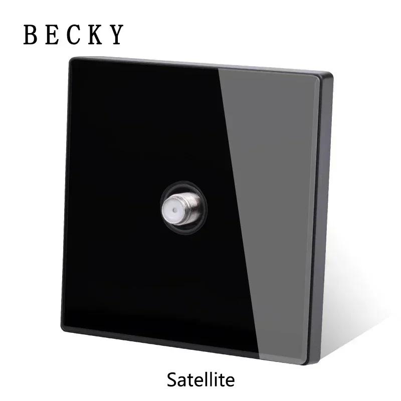 Black Tempered Glass Wall Switch Panel Led European 16a Socket Retro Toggle Light Switch Eu Uk Standard 2usb Socket 1Gang-4gang