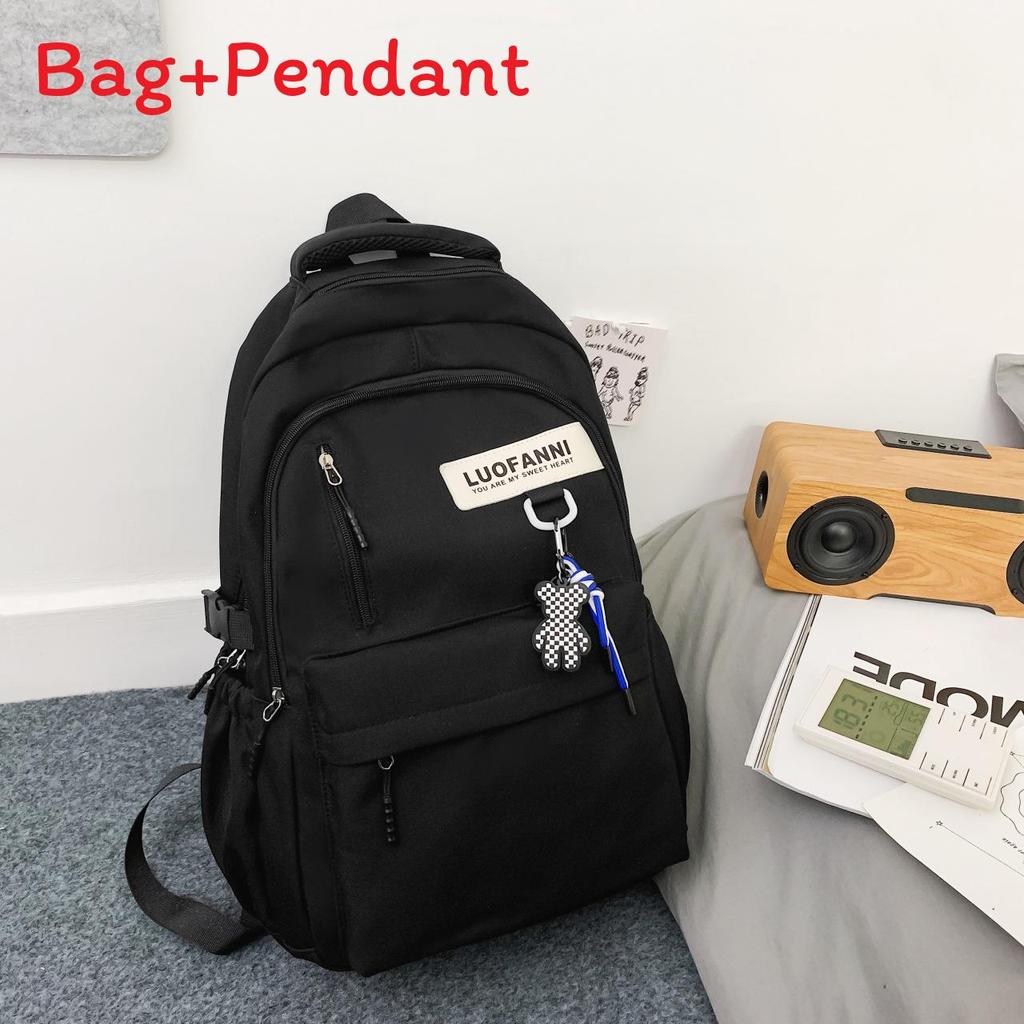 College Style Men Women Nylon Backpack With Durable Large Capacity For Daily Use