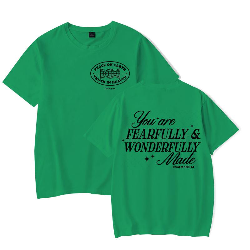 Gift for Christian Tshirt You Are Fearfully Wonderfully Made Graphic T Shirts Women Funny Religious Christian Faith Tee Shirt