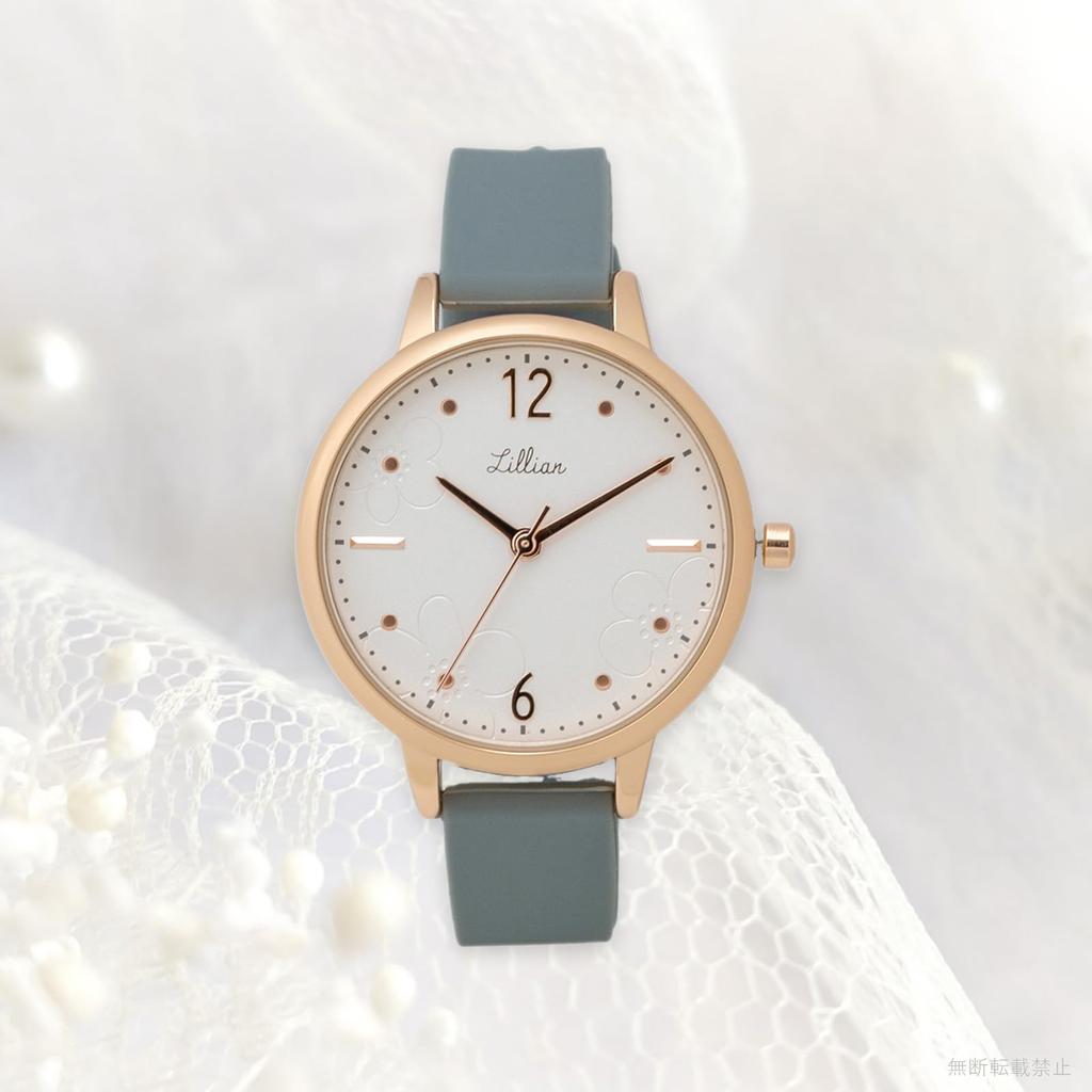 Fieldwork Women's Analog Watch with Floral Print and Silicone Band, Green, YM111-4