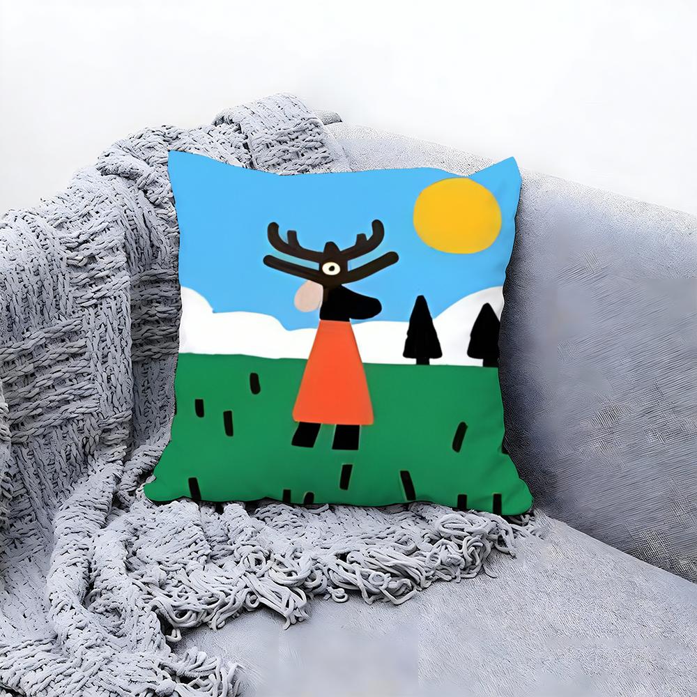Artistic Floral Illustration Cushion Cover Premium Comfort Reversible Pillow Cove Two in One Design for Any Room Car Interior