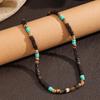 Bohemian Styl Kokosowa Łupina i Kamień Choker - Ręcznie robiony Męski Naszyjnik