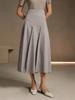 Asymmetrical Pleated Elegant Women's Hip-Hugging Skirt - Europe 2025 Fashion